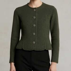 Vintage Austrian Wool Cardigan Jacket Sweater 100% Pure New Wool Size 42